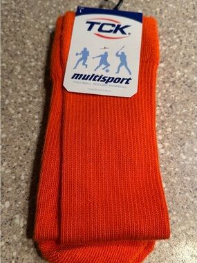 TCK Multisport Men's Athletic Crew Socks — Bright Orange